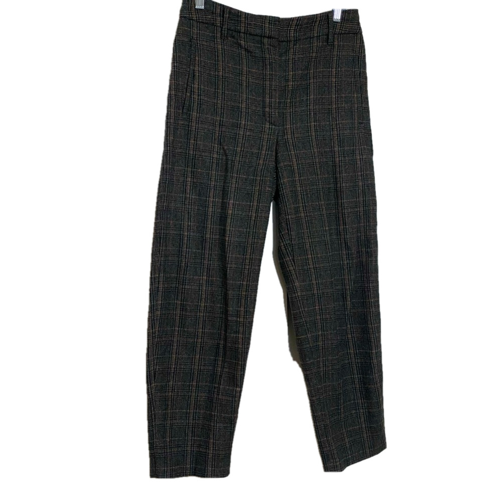 Aritzia Wilfred women plaid cashmere wool career work office crop preppy trouser